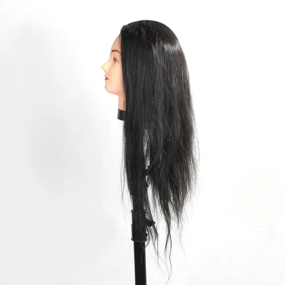 Professional Hairdressing Training Practice Head 65cm Black Hair Barbers Salon Hairstyle Hairdressers Mannequin Training Head 15