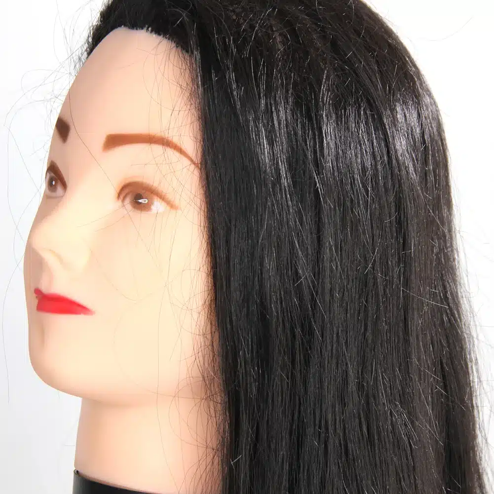 Professional Hairdressing Training Practice Head 65cm Black Hair Barbers Salon Hairstyle Hairdressers Mannequin Training Head 16