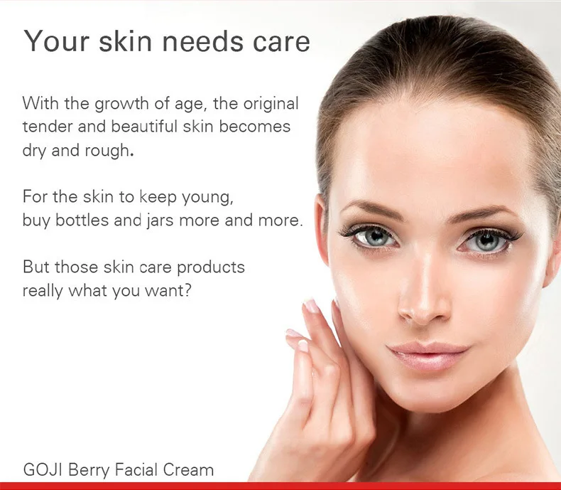100ML Goji Facial Cream With Hyaluronic Acid Paraben Free Fragrance Free Face Cream Anti-aging Anti Wrinkle Remove Spots 12