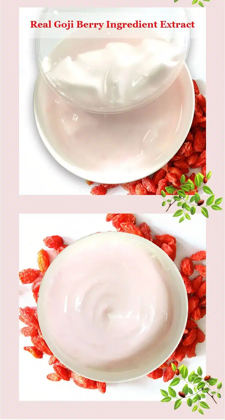 100ML Goji Facial Cream With Hyaluronic Acid Paraben Free Fragrance Free Face Cream Anti-aging Anti Wrinkle Remove Spots 25