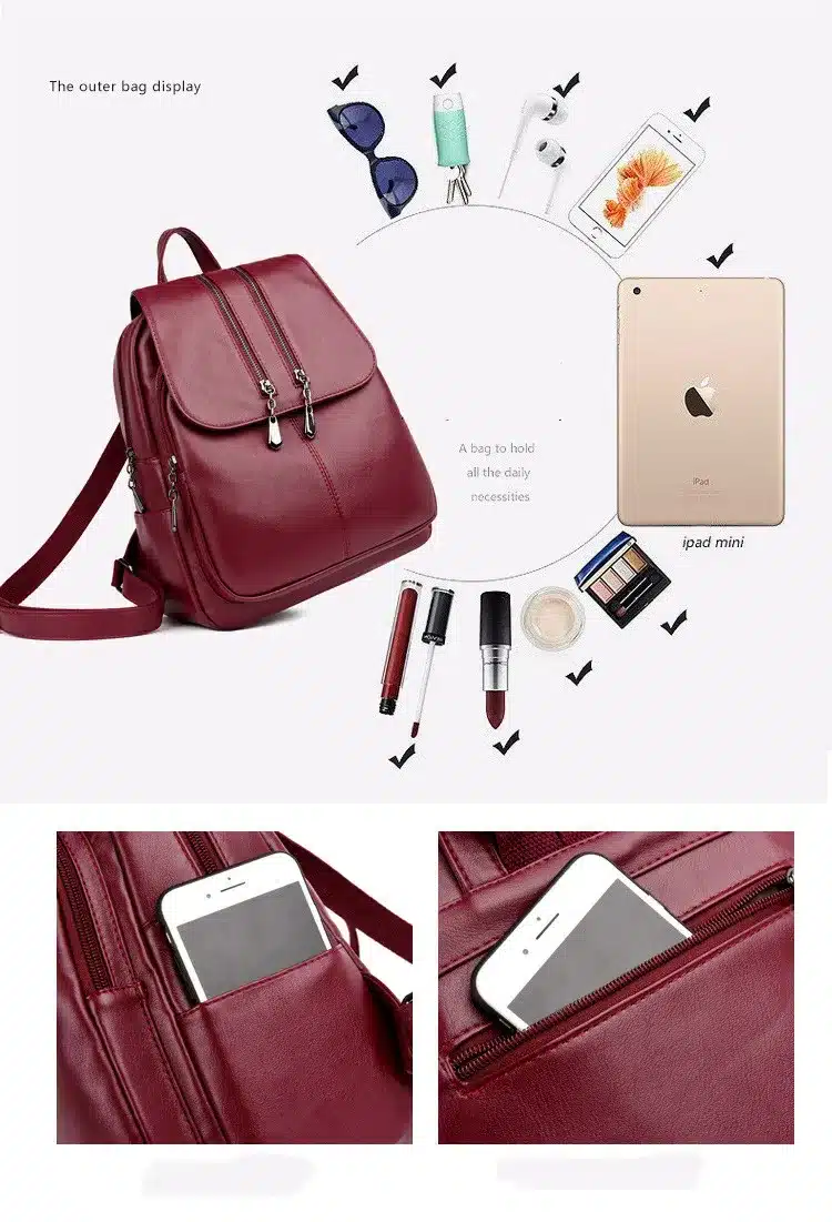 2019 Brand New Laptop Backpack Women Leather Luxury Backpack Women Fashion Backpack Satchel School Bag Pu 14
