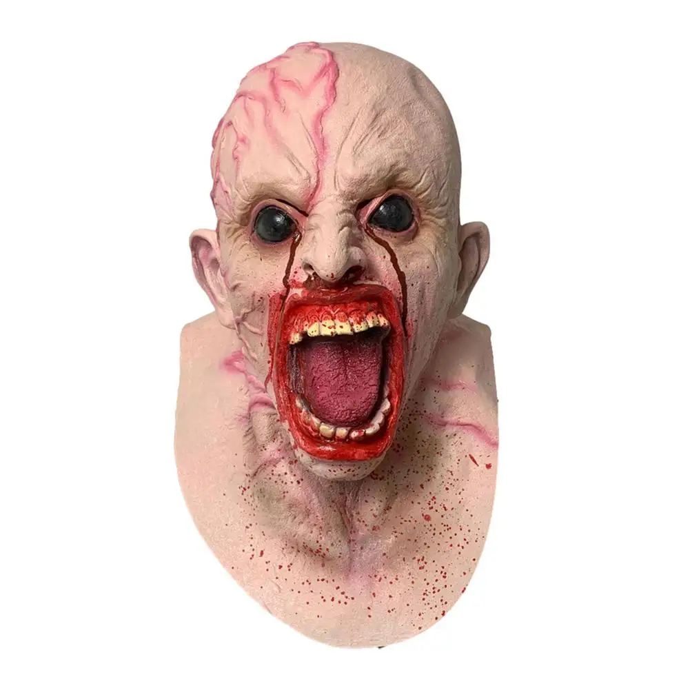 hirmutav mask veresoonte ja avatud suuga