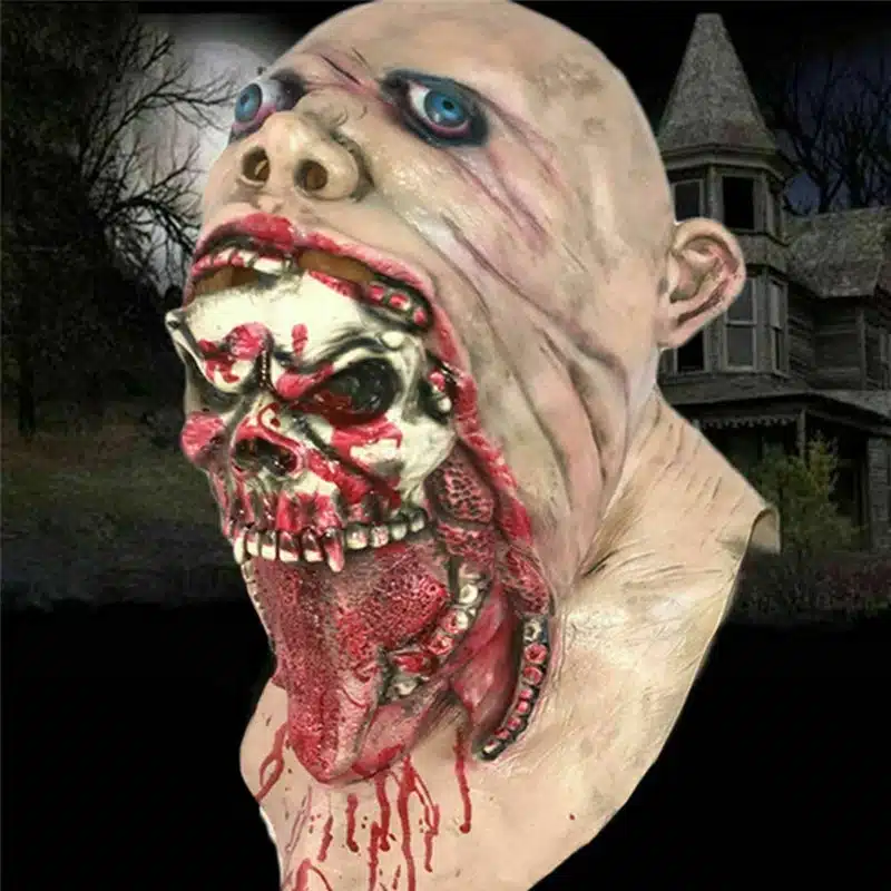 hirmutav mask verise pealuuga ja avatud suuga