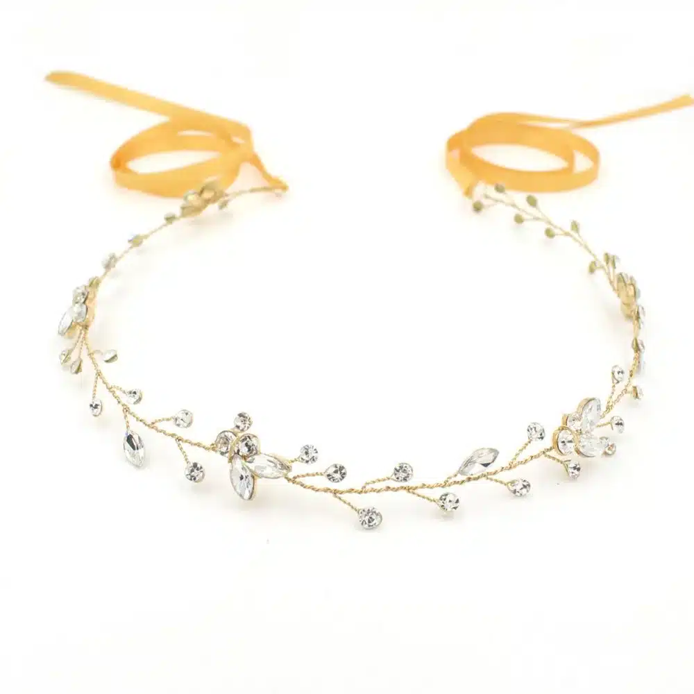 Vintage Simple Clear Crystals Wedding Hair Vine Bridal Headpiece Headband Hair Accessories Bridesmaids Headdress 1