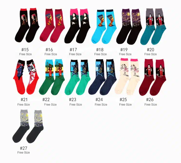Hot Dropshipping Autumn winter Retro Women New Art Van Gogh Mural World Famous Oil Painting Series Men Socks Funny Socks 2