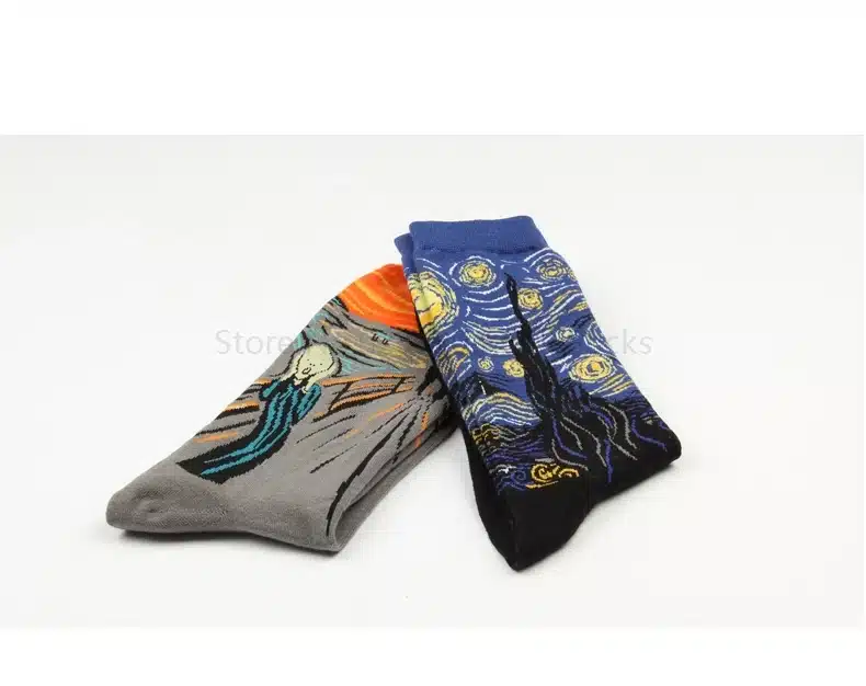 Hot Dropshipping Autumn winter Retro Women New Art Van Gogh Mural World Famous Oil Painting Series Men Socks Funny Socks 7