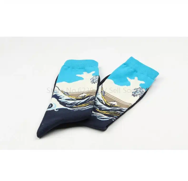 Hot Dropshipping Autumn winter Retro Women New Art Van Gogh Mural World Famous Oil Painting Series Men Socks Funny Socks 12