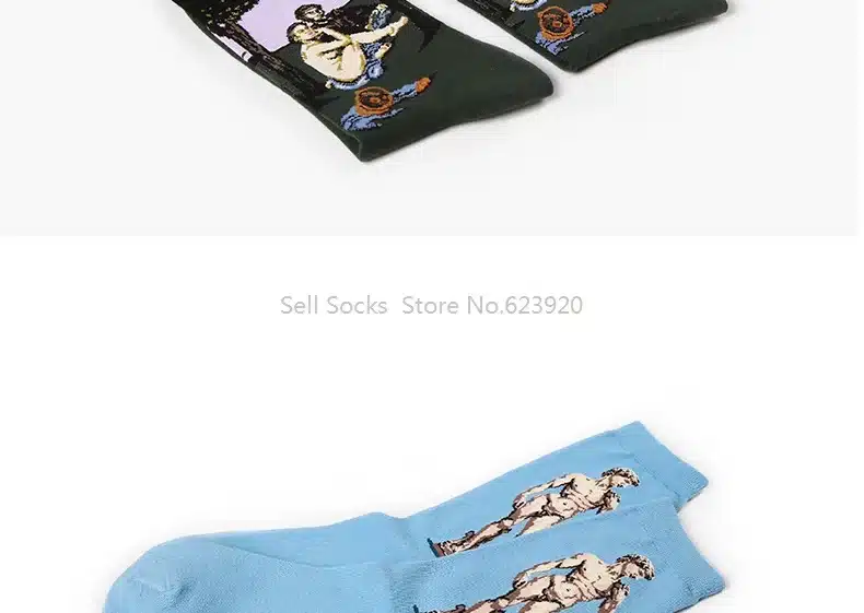 Hot Dropshipping Autumn winter Retro Women New Art Van Gogh Mural World Famous Oil Painting Series Men Socks Funny Socks 20