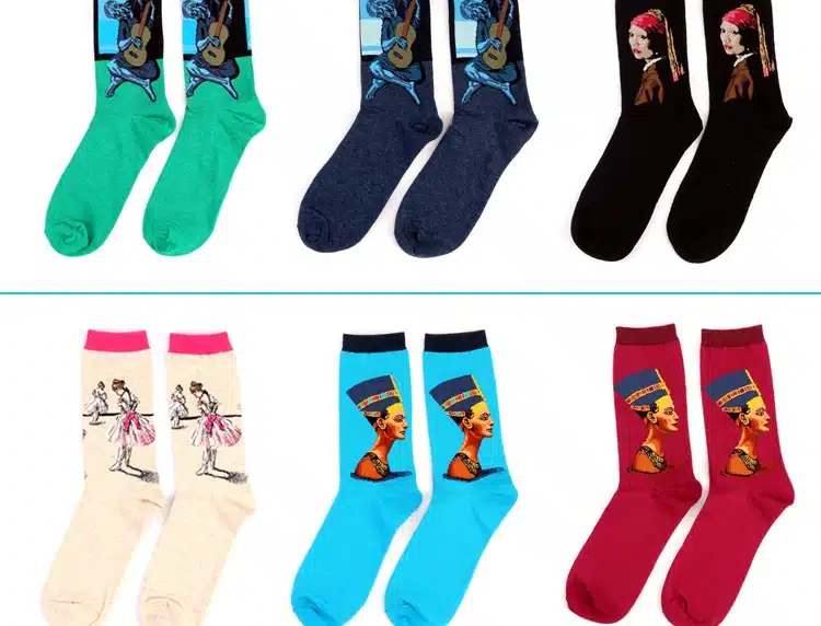 Hot Dropshipping Autumn winter Retro Women New Art Van Gogh Mural World Famous Oil Painting Series Men Socks Funny Socks 28