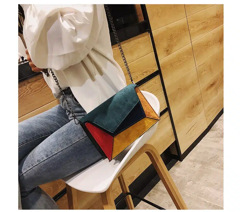 Herald Fashion Quality Leather Patchwork Women Messenger Bag Female Chain Strap Shoulder Bag Small Criss-Cross Ladies' Flap Bag 18