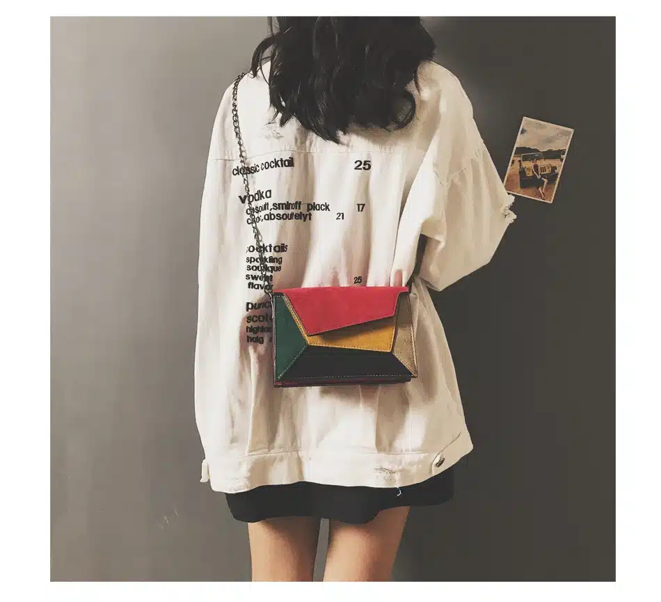 Herald Fashion Quality Leather Patchwork Women Messenger Bag Female Chain Strap Shoulder Bag Small Criss-Cross Ladies' Flap Bag 19