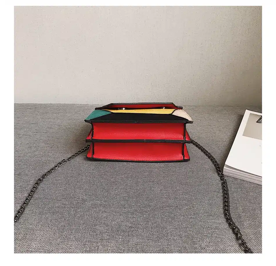 Herald Fashion Quality Leather Patchwork Women Messenger Bag Female Chain Strap Shoulder Bag Small Criss-Cross Ladies' Flap Bag 23