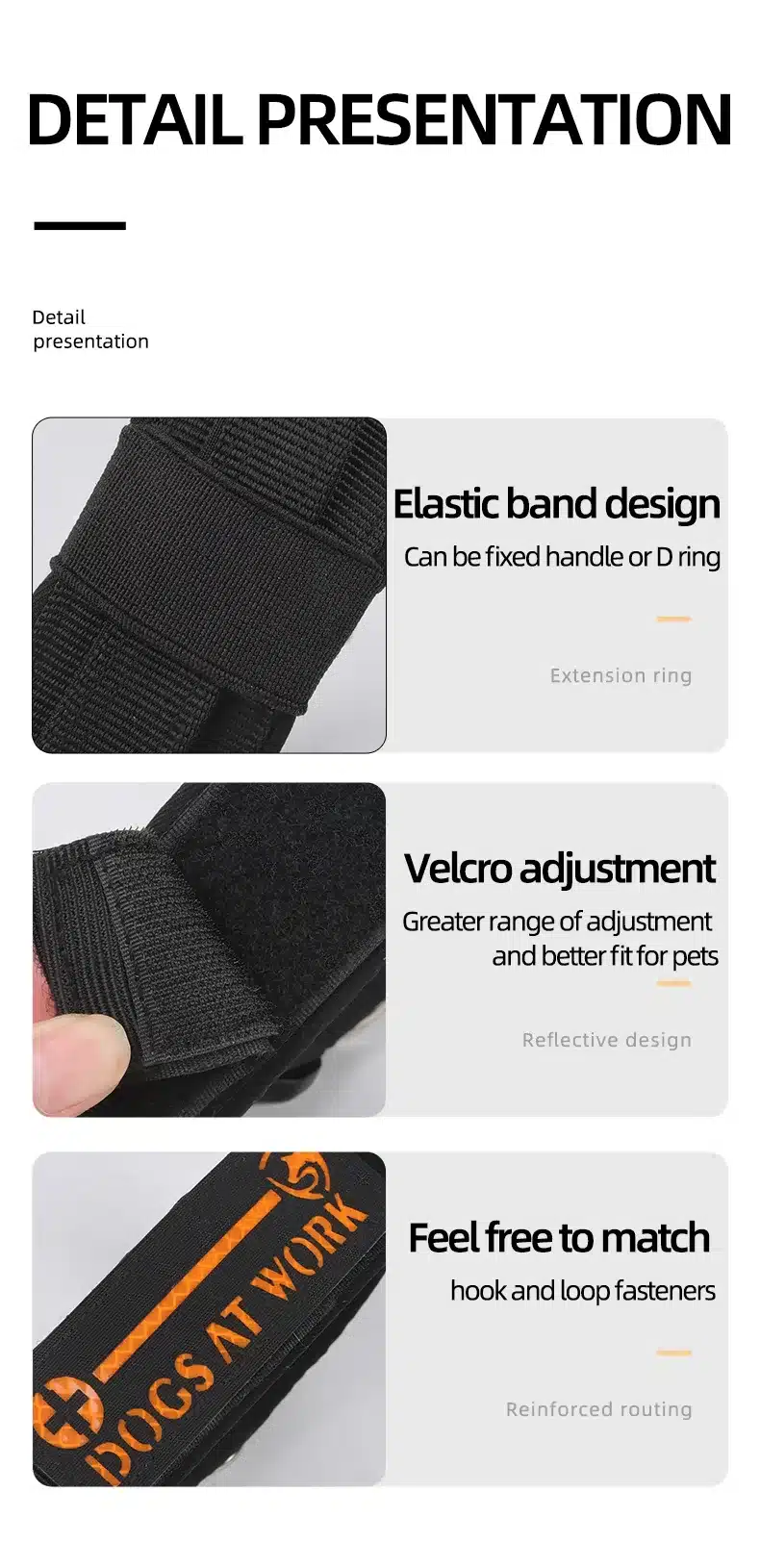 must elastne kaelarihm, millel on takjakinnitused ja oranž kiri