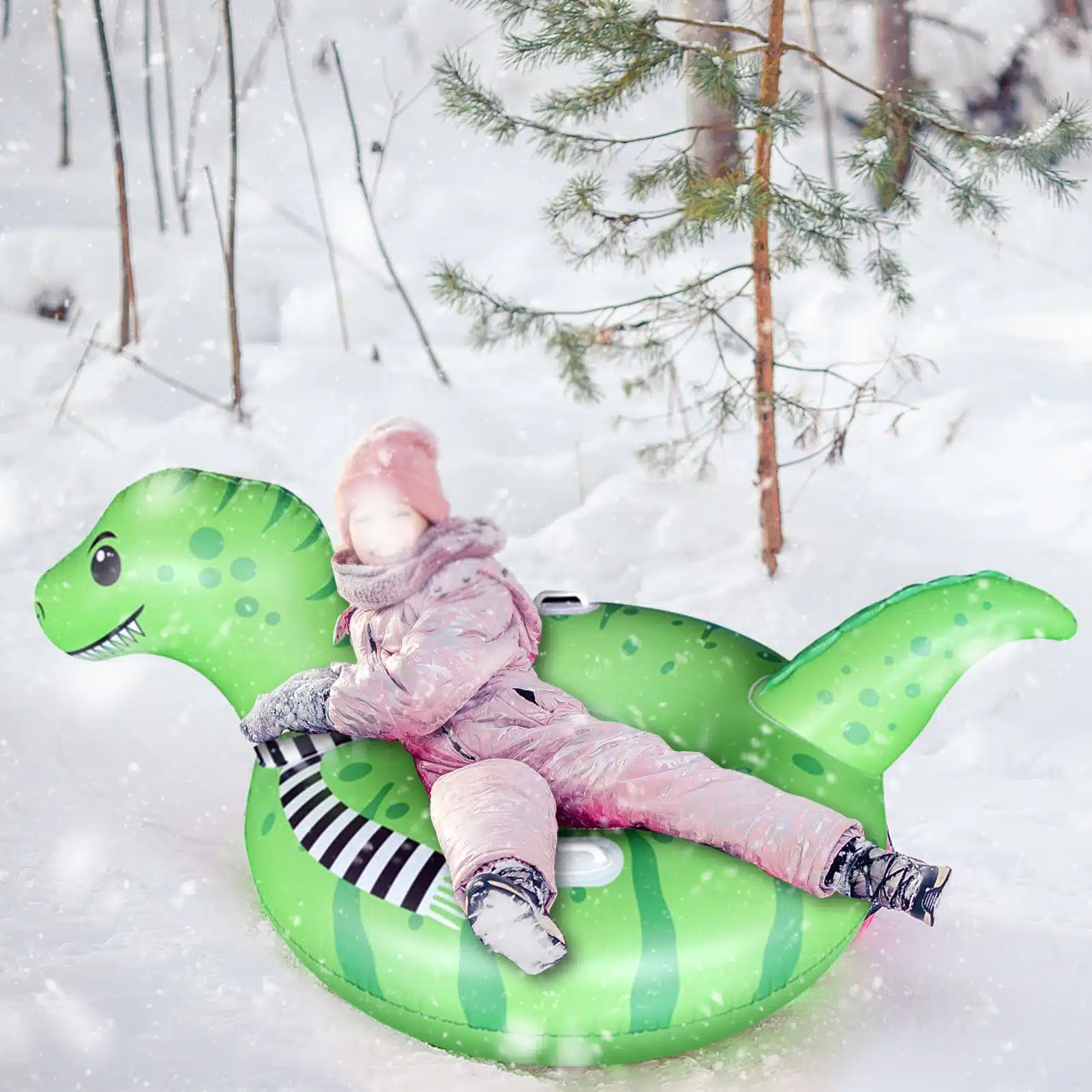 Flamingo või dinosauruse lumetuub | kujundav pilt e-kaubamaja pildikogust