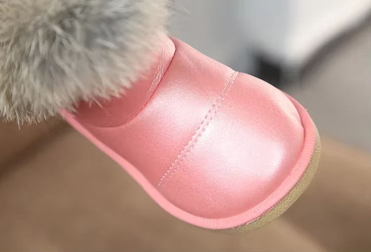 roosad laste saapad karvase äärega