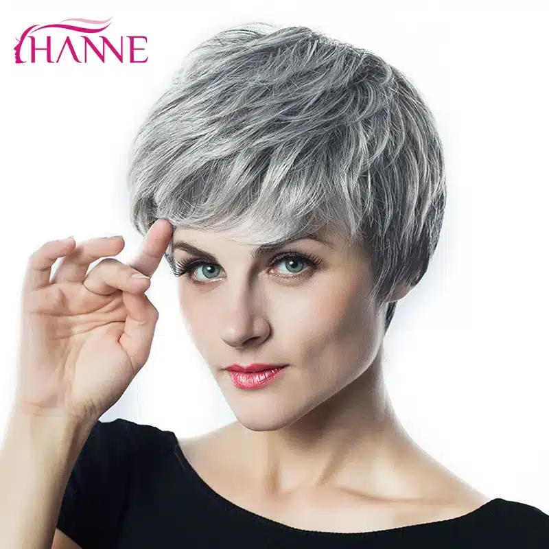 HANNE Mix Brown And Blonde 613 High Temperature Synthetic Hair Wigs Heat Resistant Natural Wave African American Short Wig 16