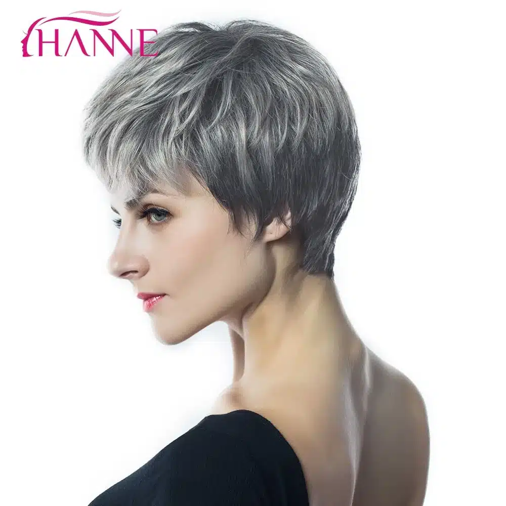 HANNE Mix Brown And Blonde 613 High Temperature Synthetic Hair Wigs Heat Resistant Natural Wave African American Short Wig 17