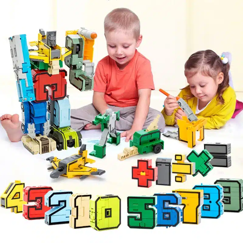 15Pcs LegoINGs Figures City Creative Bricks Transformation Number Robot Deformation Building Blocks Sets Early Educational Toys 13