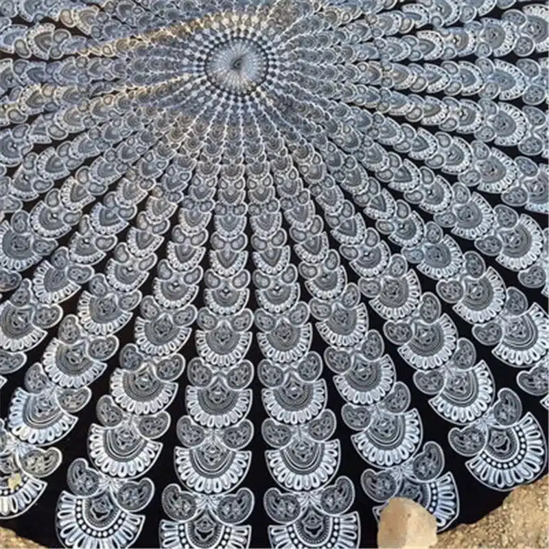 2017 High Quality Round Hippie Tassel Tapestry Beach Towel Throw Mandala Towel Yoga Mat Picnic Cloth Tablecloth Bohemian 19