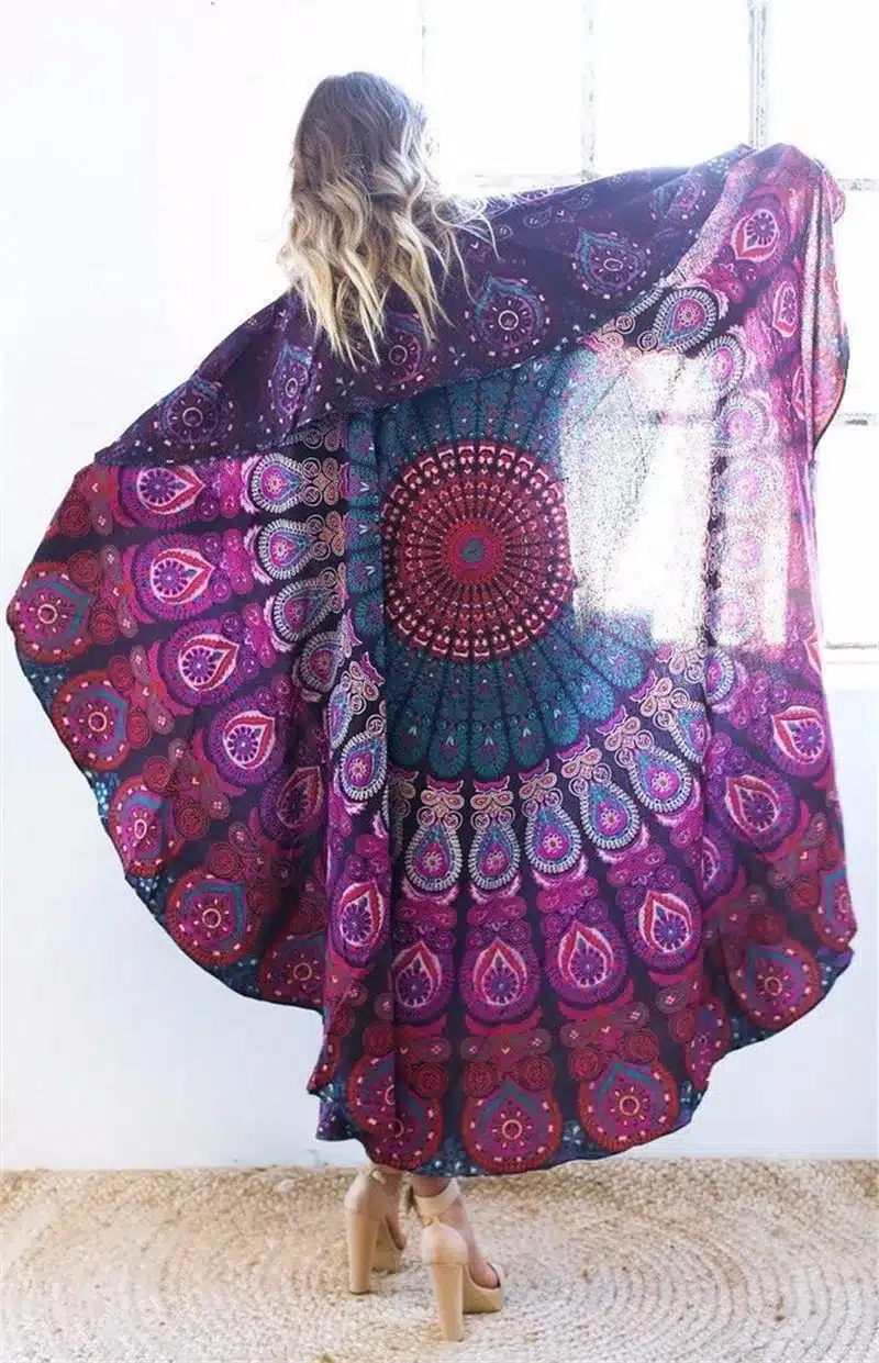 2017 High Quality Round Hippie Tassel Tapestry Beach Towel Throw Mandala Towel Yoga Mat Picnic Cloth Tablecloth Bohemian 23