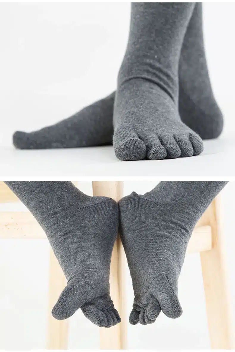 Hot Sale 10 Pairs/ Lot Fashion Spring Winter Style Meias Men Women's Socks Five Finger Cotton Polyester Breath Toe Sock 6 Colors 7