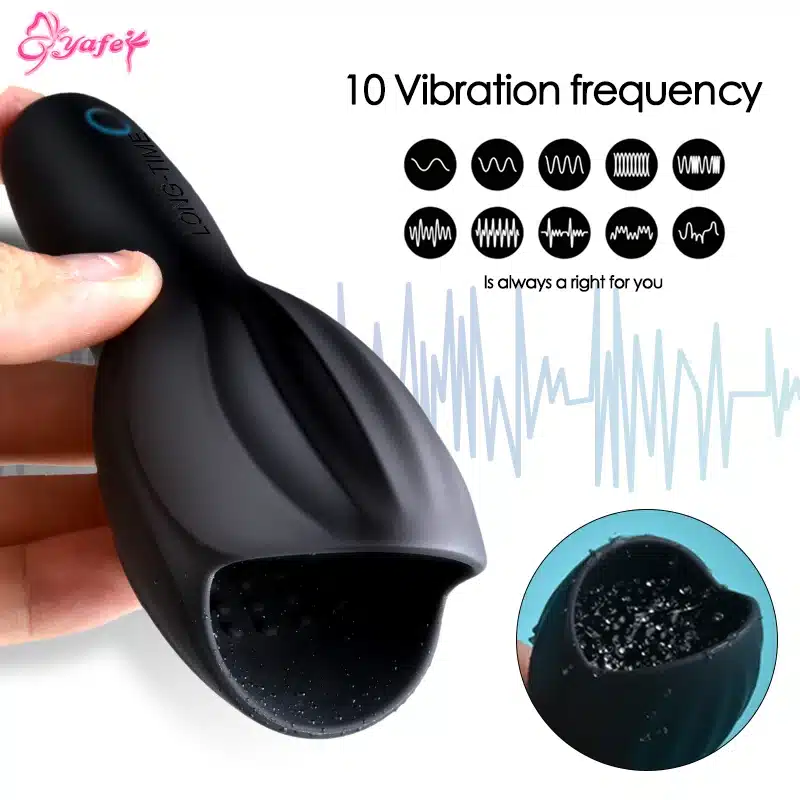 Male Masturbator Fantasty Climax Delay Stimulate Glans Vibrating Massager Stamina Trainer 10 Speeds Vibration Sex Toys for Men 14