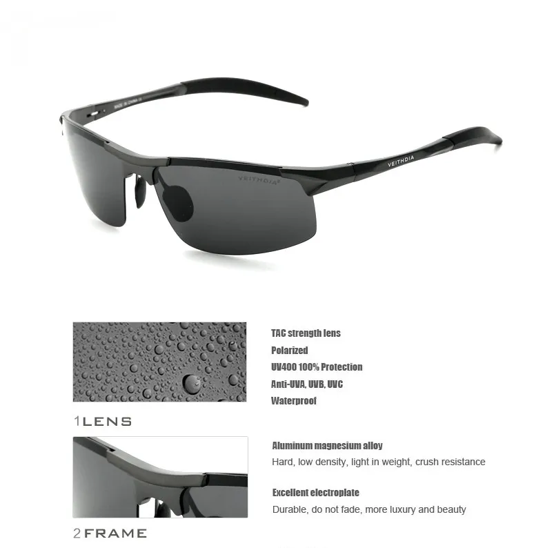VEITHDIA Brand Designer Aluminum Mens Sunglasses Polarized Sun glasses Eyewear Accessories For Men oculos de sol masculino 6518 14