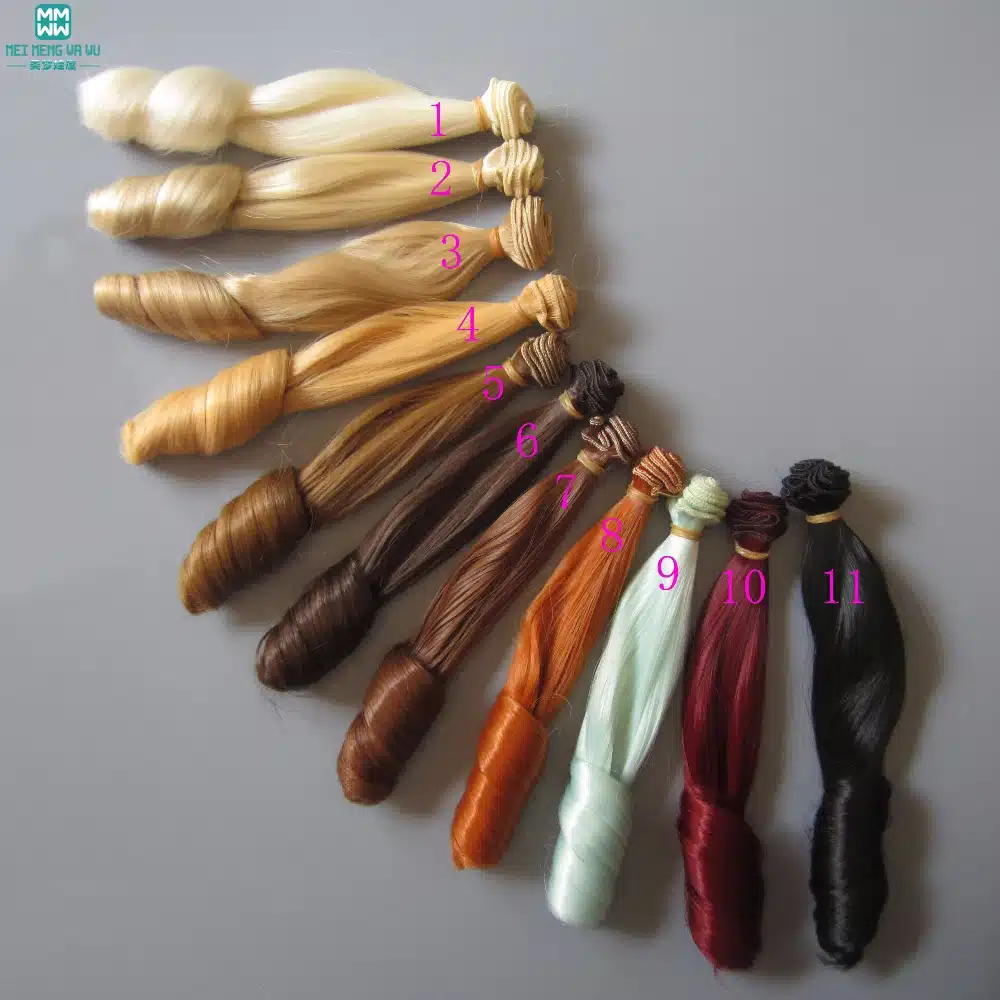 20 cm thick curly doll wigs for 1/3 1/4 1/6 BJD DIY doll hair 1