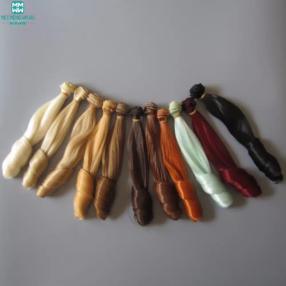 20 cm thick curly doll wigs for 1/3 1/4 1/6 BJD DIY doll hair 2