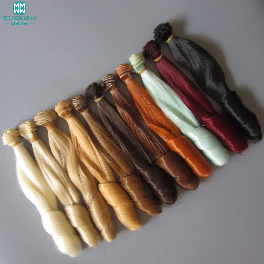 20 cm thick curly doll wigs for 1/3 1/4 1/6 BJD DIY doll hair 4