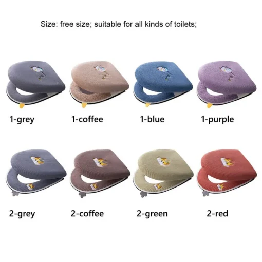 Erinevates värvitoonides prill-laua ja kaane katted, sealhulgas hall, kohvi, sinine, lilla, roheline ja punane. Katted on pehmed, hästi sobituvad ja sisaldavad dekoratiivseid elemente. Sobivad kõikidele tualetipottidele, olemasolevast taustast joonistuvad silma stiilsed disainid.