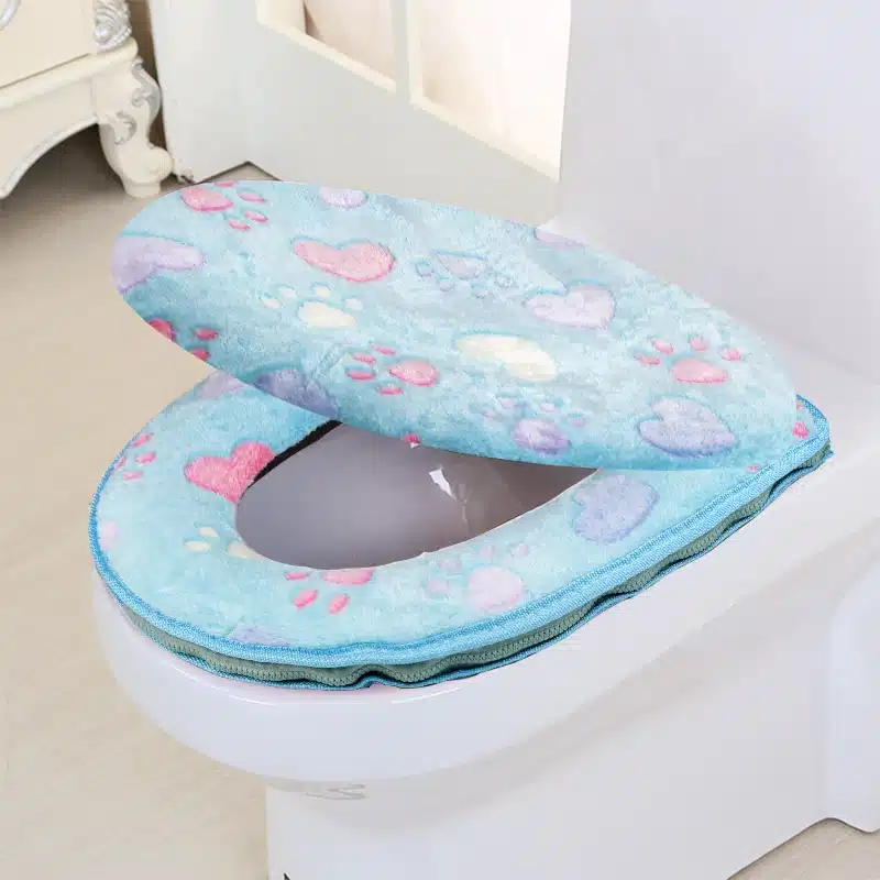 Bathroom Accessories Winter Toilet Seat Cover Warm Cover Toilet Seat Cotton Linter Travel Set Bath Mats Toilet 10