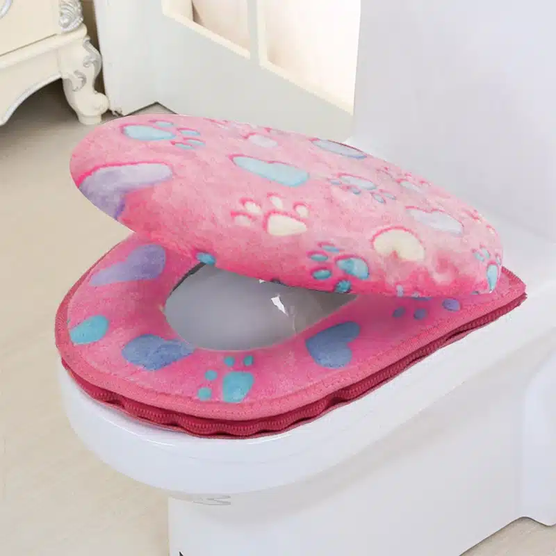 Bathroom Accessories Winter Toilet Seat Cover Warm Cover Toilet Seat Cotton Linter Travel Set Bath Mats Toilet 12