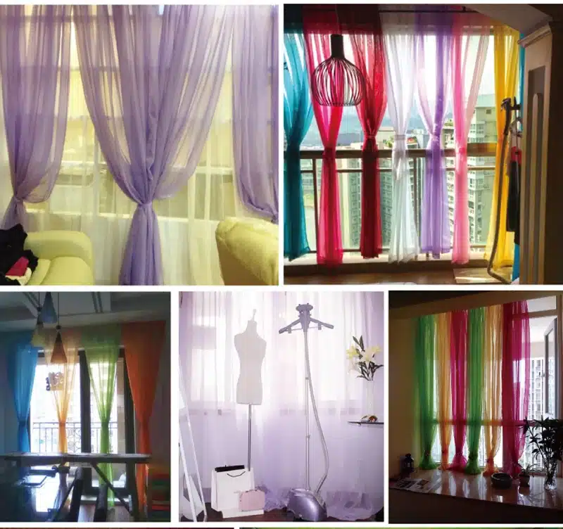 European and American style curtains for living room white Window Screening Solid Door Curtains Drape Panel Sheer Tulle W184#10 22