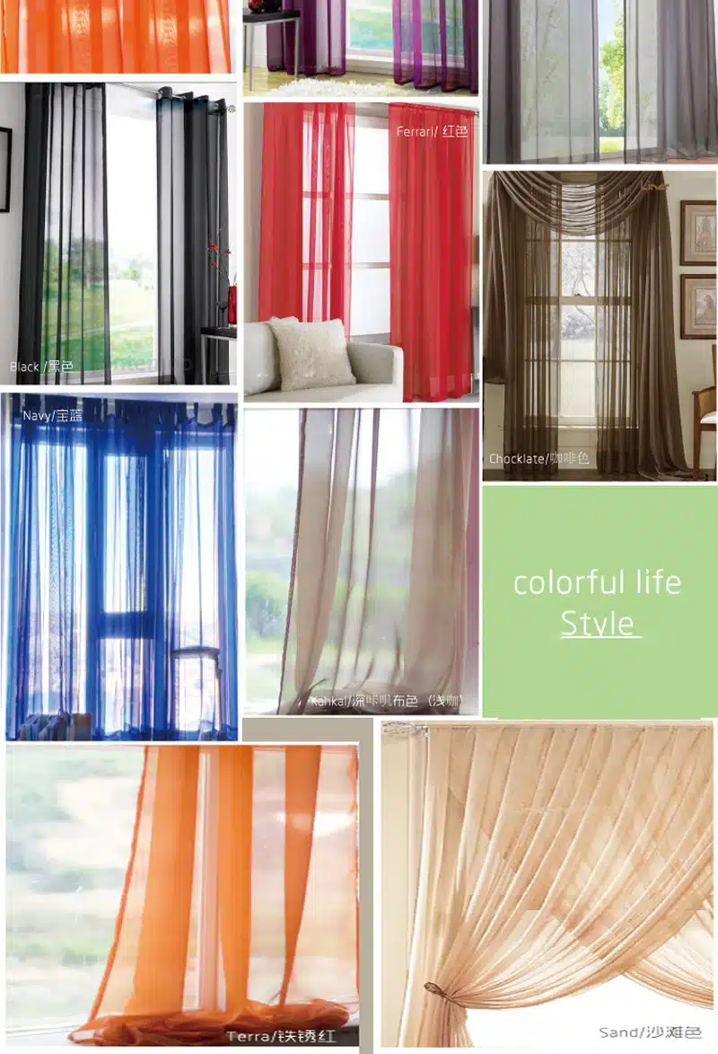 European and American style curtains for living room white Window Screening Solid Door Curtains Drape Panel Sheer Tulle W184#10 28