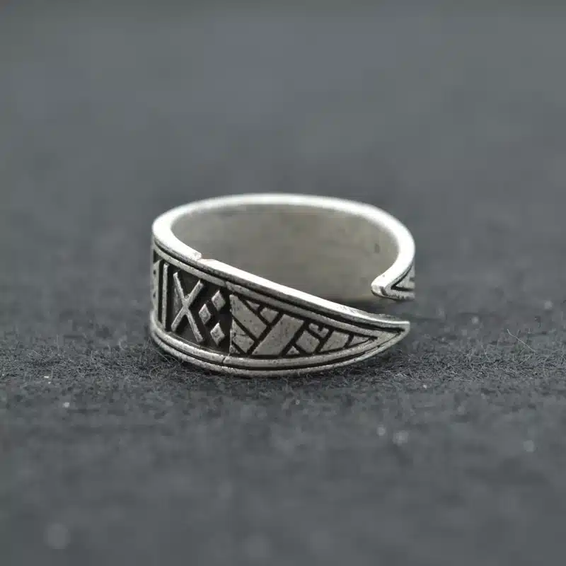 1pcs Antique Silver Viking Ring Nordic Rune Rings Handmade Men Adjustable Rings Norse Mythology Viking Jewelry RG37 23