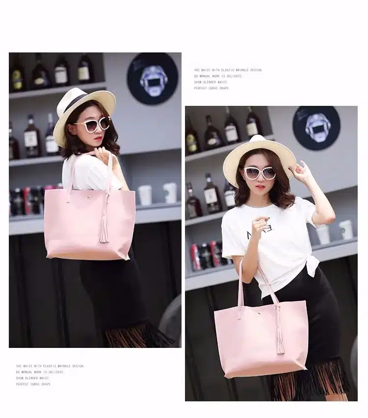 Ankareeda Luxury Brand Women Shoulder Bag Soft Leather TopHandle Bags Ladies Tassel Tote Handbag High Quality Women's Handbags 13