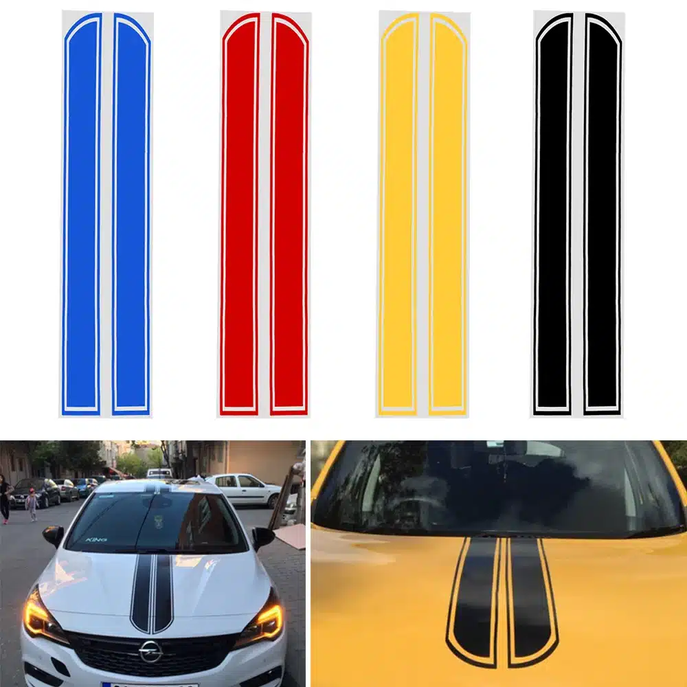 Car Stickers and Decals Car Styling Auto Motorcycle Sticker Hood Engine Cover DIY Stripe Decoration Reflective 11