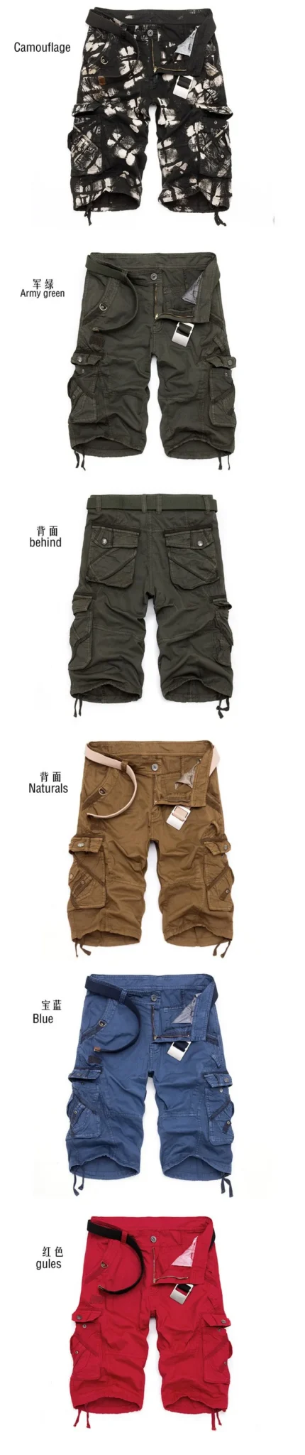 Camo Military Shorts Bermuda 2017 Summer Camouflage Cargo Shorts Men Cotton Loose Tactical Short Pants No Belt 7