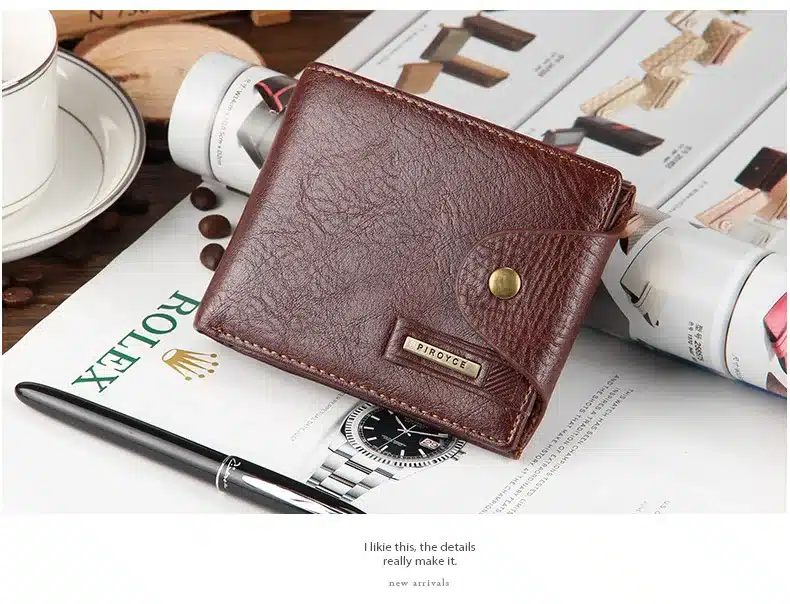 New 2018 Guaranteed Genuine Leather Brand Men Wallets Design Short Small Wallets Male Mens Purses Card Holder Carteras 14