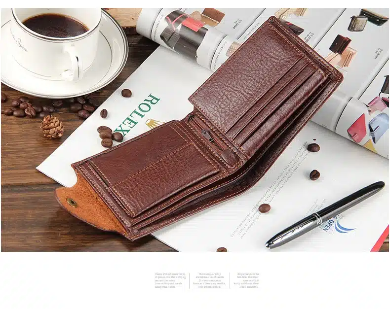 New 2018 Guaranteed Genuine Leather Brand Men Wallets Design Short Small Wallets Male Mens Purses Card Holder Carteras 16