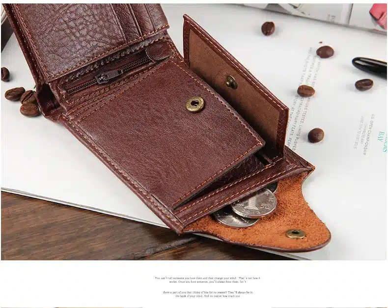 New 2018 Guaranteed Genuine Leather Brand Men Wallets Design Short Small Wallets Male Mens Purses Card Holder Carteras 18