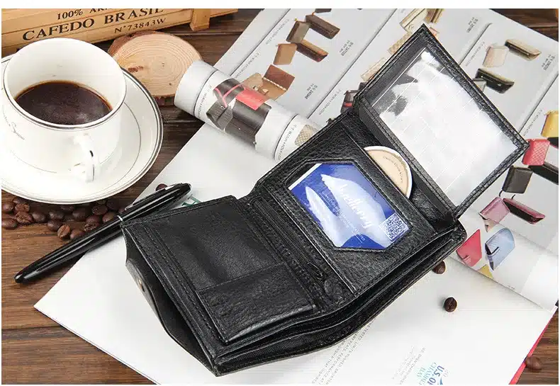 New 2018 Guaranteed Genuine Leather Brand Men Wallets Design Short Small Wallets Male Mens Purses Card Holder Carteras 24