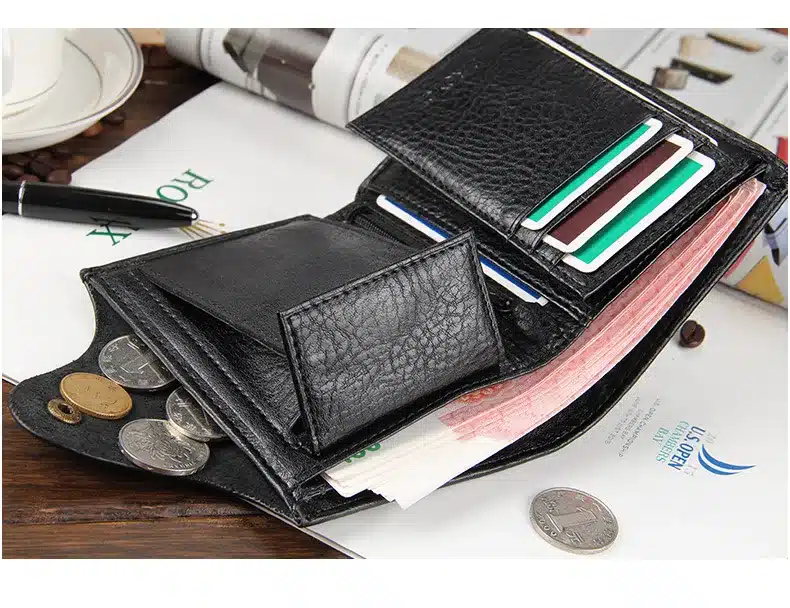 New 2018 Guaranteed Genuine Leather Brand Men Wallets Design Short Small Wallets Male Mens Purses Card Holder Carteras 26