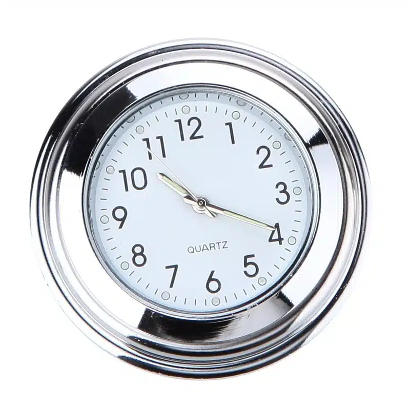 Universal 7/8" Waterproof Chrome Motorcycle Handlebar Mount Quartz Clock Watch Aluminum Luminous Clock Moto Black Accessories 12