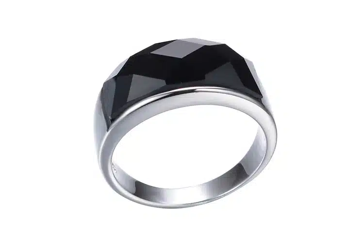 2017 New arrival high quality black crystal 925 sterling silver men finger rings men`s wedding ring for man jewelry wholesale 12