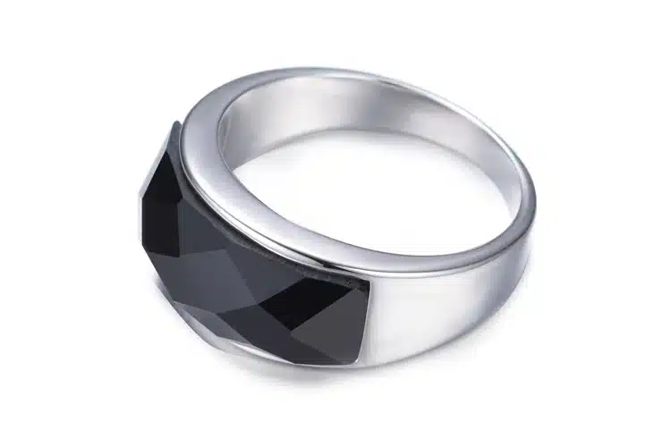 2017 New arrival high quality black crystal 925 sterling silver men finger rings men`s wedding ring for man jewelry wholesale 13