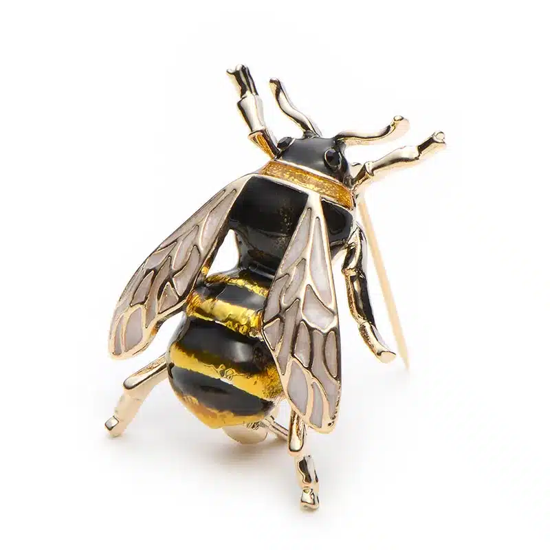 Wuli&Baby Enamel Bumblebee Brooches Men Women's Alloy Yellow Bee Insect Brooch Christmas Gift Broche Banquet Pins 11