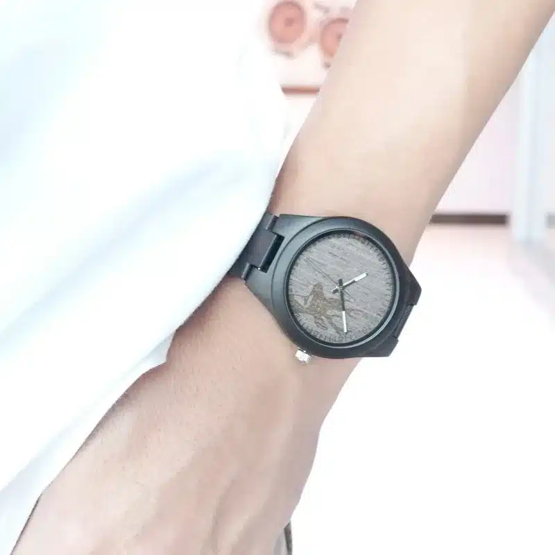 BOBO BIRD I26 Mens Unique Ebony Wooden Watches Deer Head Dial Casual Quartz Wrist Watches With Wood Links In Gift Watch Box 18