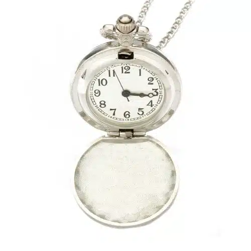 YCYS-Quartz Pendant Pocket Watch Chain Alloy Silver Arabic Numeral Owl 3
